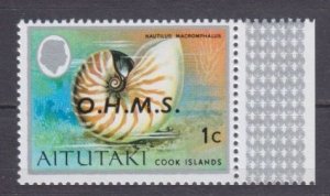 1978 Aitutaki D1 Sea Shells - Overprint O.H.M.S.