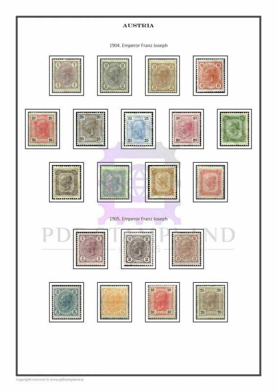 Austria 1850-2020 (2 albums) PDF STAMP ALBUM PAGES