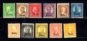 #669-679 US NEBRASKA OVERPRINTS MINT-SET-FINE-VF