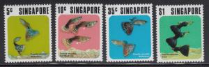 Singapore 1974 MNH Scott #206-#209 Set of 4 Fish: Poecilia reticulate