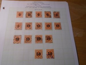 Wurttemberg  #   O89-93   used