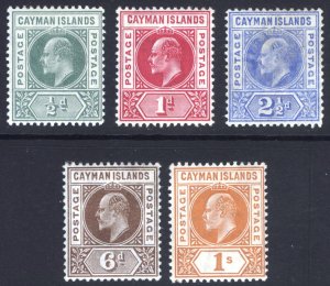 Cayman Is 1905 1/2d-1s EVII Wmk MCA Scott 8-12 SG 8-12 MLH Cat $104