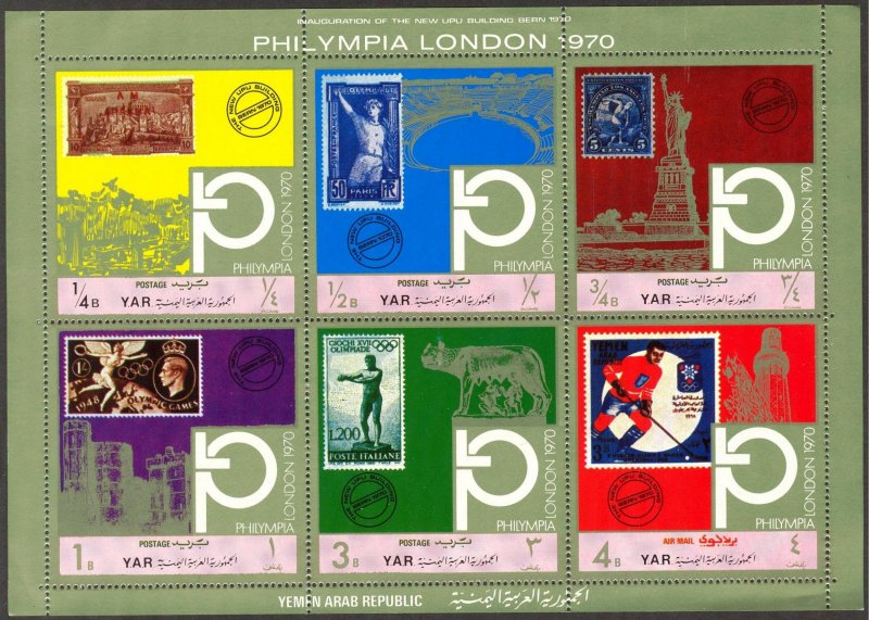 {Y072} Yemen 1970 Olympics Philympia London stamps sheet MNH Mi.1209/14 7,00Eur