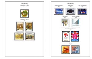 COLOR PRINTED LUXEMBOURG 2011-2020 STAMP ALBUM PAGES (49 illustrated pages)