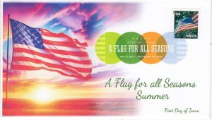 AO-4779-1, 2013, A Flag for all Seasons, First Day Cover, Add-on Cachet, Digital