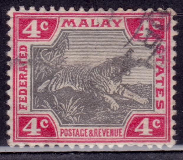 Malaya Federation, 1904-10, Tiger, 4c, sc#28, used