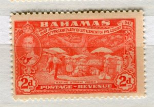 BAHAMAS; 1938 early GVI pictorial issue Mint hinged Shade of 2d. value