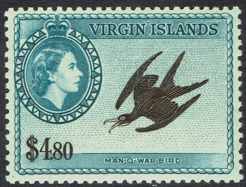 BRITISH VIRGIN ISLANDS 1956 QEII BIRD $4.80 MNH **