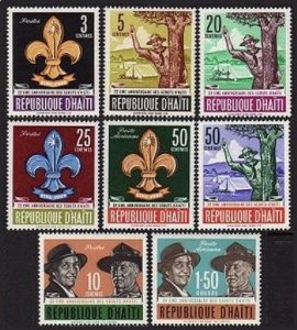 Haiti 491-C195, C195a, MNH. Mi 710-717, Bl.25. Boy Scouts, 1962. Baden-Powell.