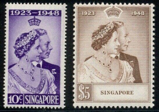 SINGAPORE #21-2 Silver Wedding set, og, NH, VF, Scott $116.00