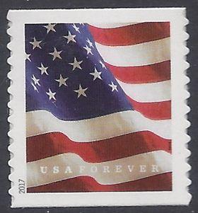 #5158 (49c Forever) US Flag Coil Single (BCA) 2017 Mint NH