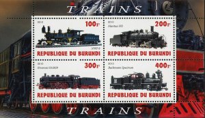 Train Transportation Mantua HO Bachman Spectrum Souvenir Sheet of 4 Stamps MNH