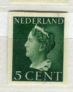 NETHERLANDS; 1940 early Wilhelmina issue IMPERF VARIETY Mint MNH 5c. unmounted