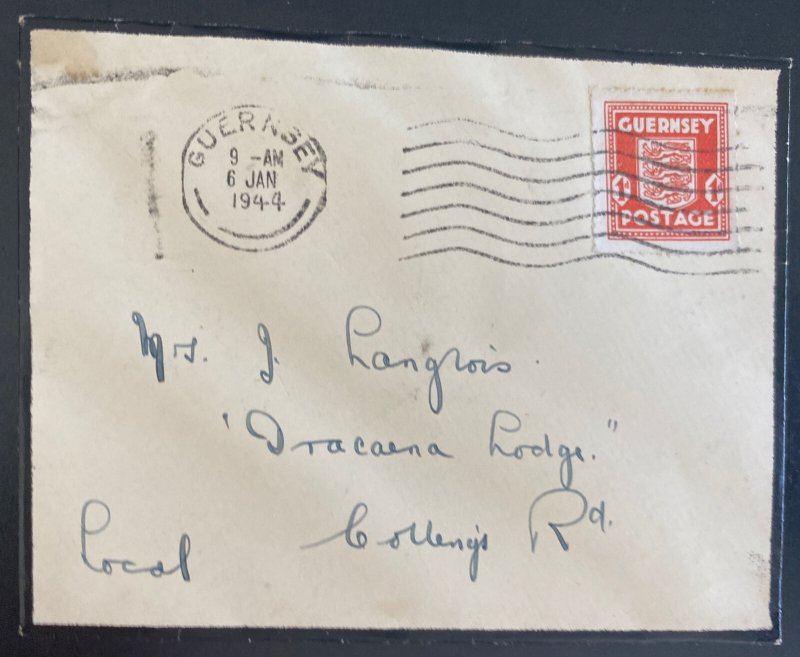 1944 Guernsey Channel Islands Germany Occupation Morning Cover Local