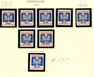 Scott O127 - O151 - Officials. MNH. OG. Not Complete Run.   #02 O127s8