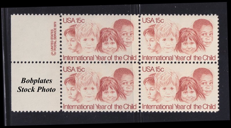BOBPLATES #1772 Year of the Child Copyright Block F-VF NH ~ See Details for Pos