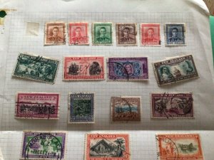 New Zealand used stamps on folded page  A10685