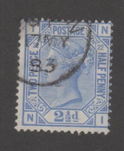 GREAT BRITAIN #68 plate #22 used  blue twopence halfpenny