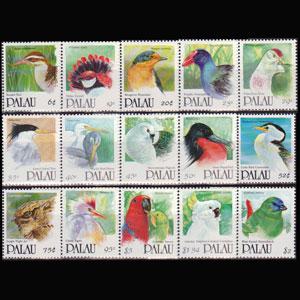 PALAU 1991 - Scott# 268-82 Birds 6c-$5 NH