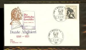 1971 - Deutschland FDC Mi. 693 (1) - 650. Todestag Dante ...