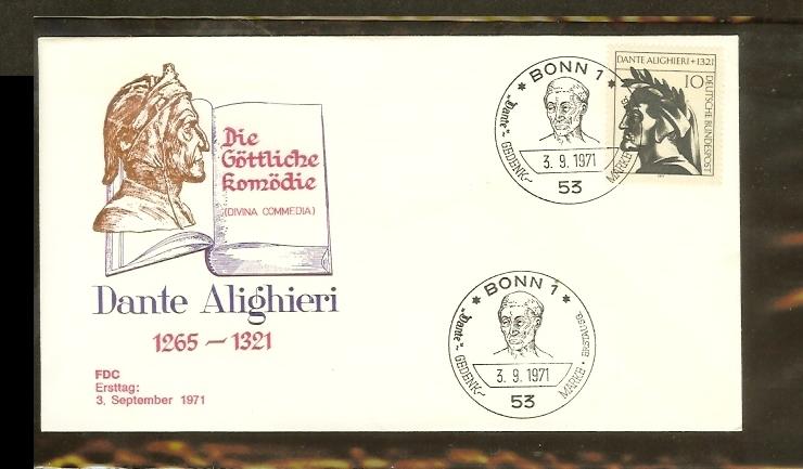1971 - Deutschland FDC Mi. 693 (1) - 650. Todestag Dante ...