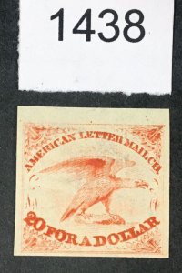 US STAMPS # 1 AMERICAN LETTER MAIL TRIAL COLOR PROOF ON INDIA LOT #1438