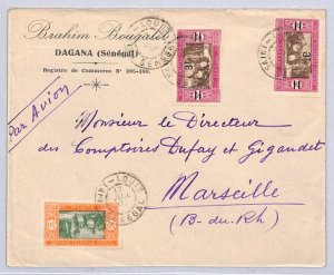 France Cols SENEGAL AOF Cover Air Mail Saint Louis Marseilles 1930 ZF16