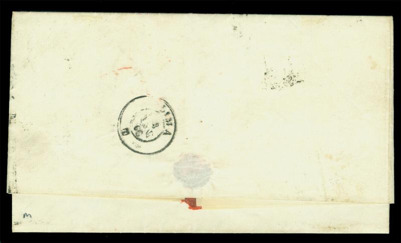 CHILE 1866 COLUMBUS - mixed franking - 5c + 10c Sc# 12+14 steamship cvr to PERU