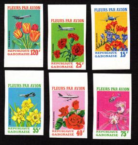 Gabon - Scott #C109-C111 Imperforate (Flowers)