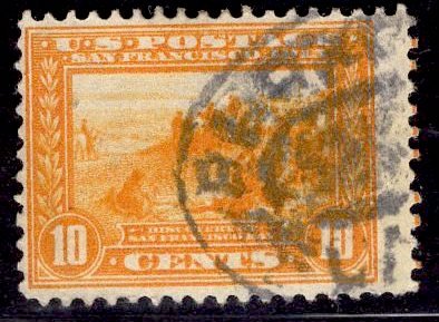 US Stamp #400 10c Orange Yellow SF Bay USED SCV $20.00 