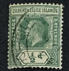 GILBERT & ELLICE ISLANDS. 1912 HALFPENNY SG12 USED