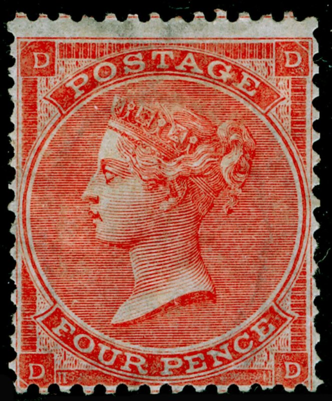 SG81, 4d bright red plate 4, M MINT. Cat £2300. HAIRLINES. DD