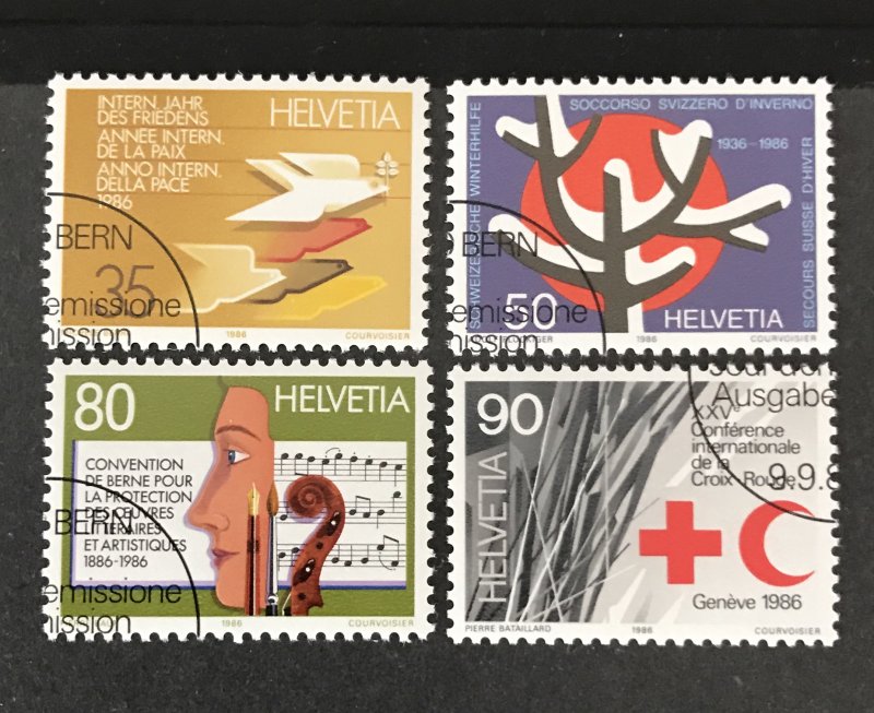 Switzerland 1986 #799-802, Used, CV $1.55