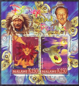 Malawi 2007 Walt Disney (I) Indians Scouting Scouts Birds Sheet MNH