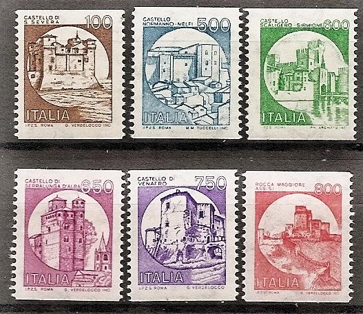 ITALY 1661-66 MNH 1988-91 Views Coil Stamps