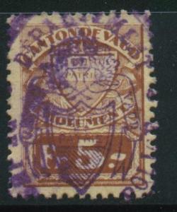 Switzerland Sc # 5Fr revenue stamp Used