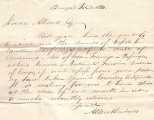 US 1 used stampless cover 1870 ?