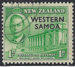 SAMOA 1946 KGVI 1d Green SG215 Used