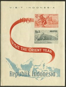 INDONESIA Sc#507-516 as Set of Four Souvenir Sheets Tourism 1961 Mint NH