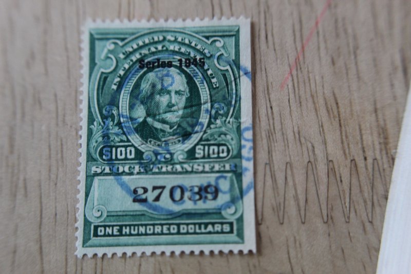US RD206 USED  STOCK TRANSFER GREEN CUT CANCEL