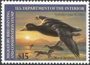 RW69, $15.00 Black Scoter Duck Stamp VF OG NH -Stuart Katz