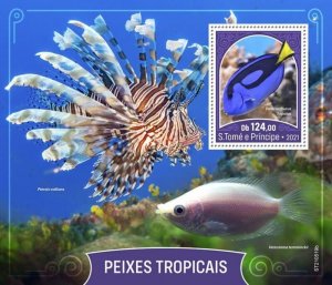 St Thomas - 2021 Tropical Fish, Surgeonfish - Stamp Souvenir Sheet - ST210519b