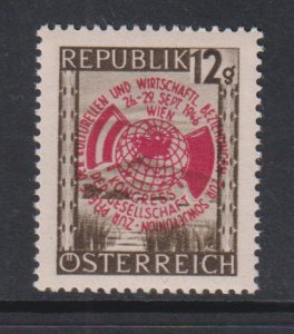 Austria  #482  MNH  1946  Overprint relations with USSR meeting