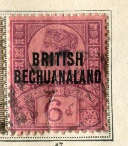 BECHUANALAND;  1892 early classic QV Optd. issue fine used 6d. value