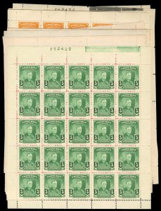 Costa Rica #251-255, C160-167 Cat$260+, 1947 Roosevelt, complete set in sheet...