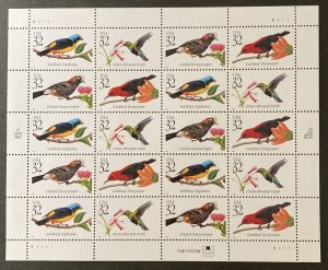 U.S. 1998 #3222-5 Sheet, Tropical Birds, MNH.