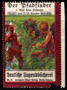 Vintage Germany Poster Stamp 10 Pfennig German Youth Library The Boy Scout