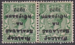 IRELAND 1922 GB GV ½d pair Inverted Overprint - an old forgery.............A2050 