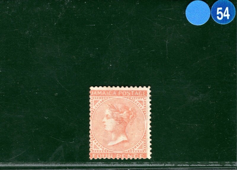 JAMAICA QV Stamp SG.4a 4d Red-Orange (1860) Mint MNG Cat £225- BLBLUE54