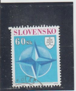 Slovakia  Scott#  456  Used  (2004 Admission into NATO)